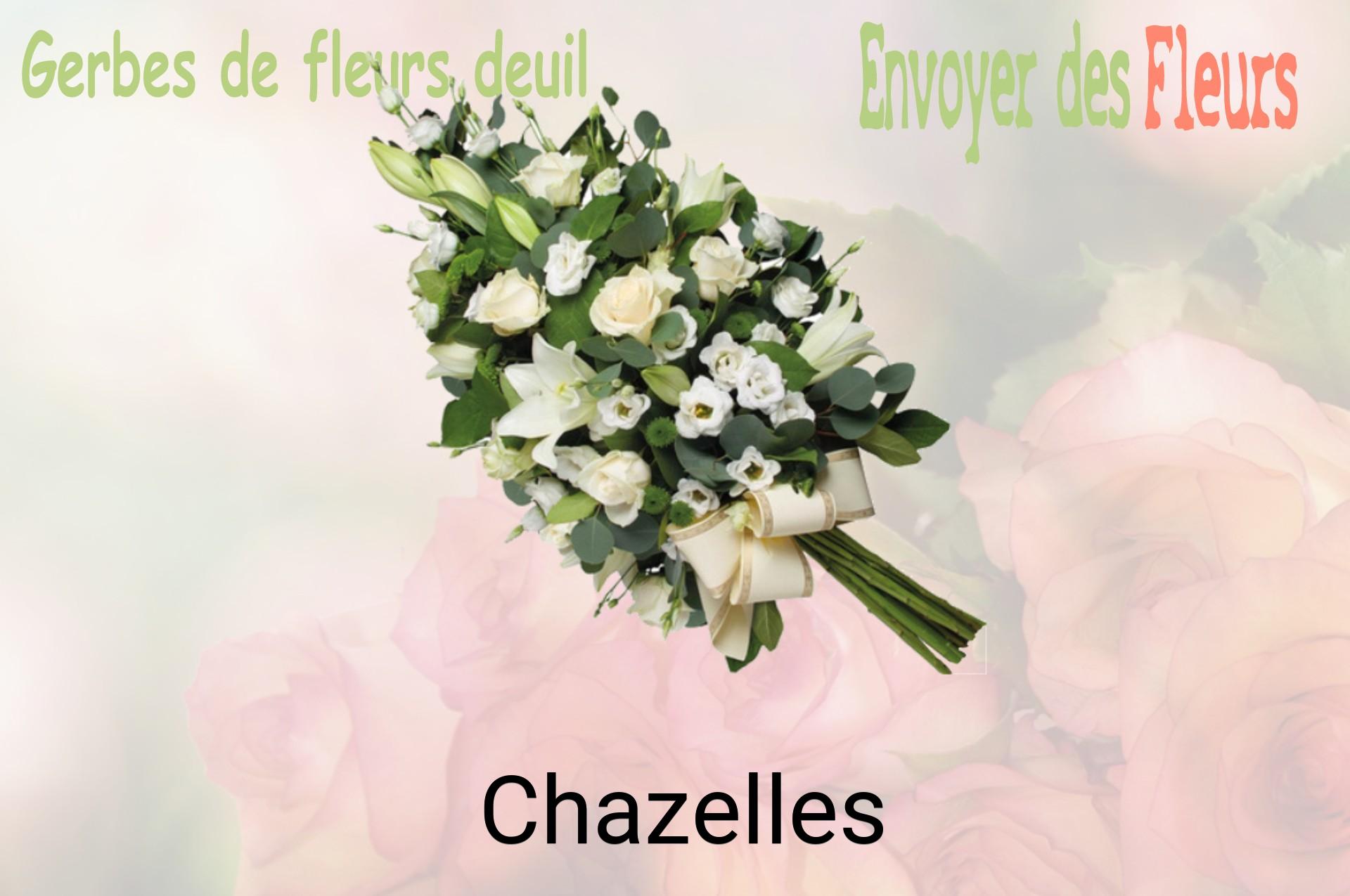 Gerbe de fleurs de deuil livrée à Chazelles